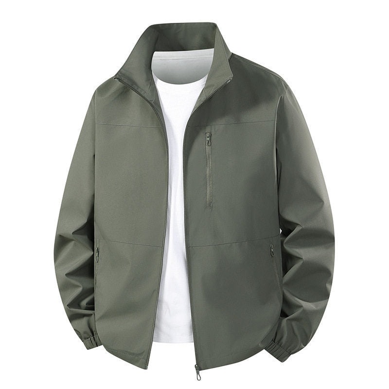 Herren Leichte wind- und wasserabweisende Übergangsjacke mit Stehkragen und verdeckten Reißverschlusstaschen Shop Nory