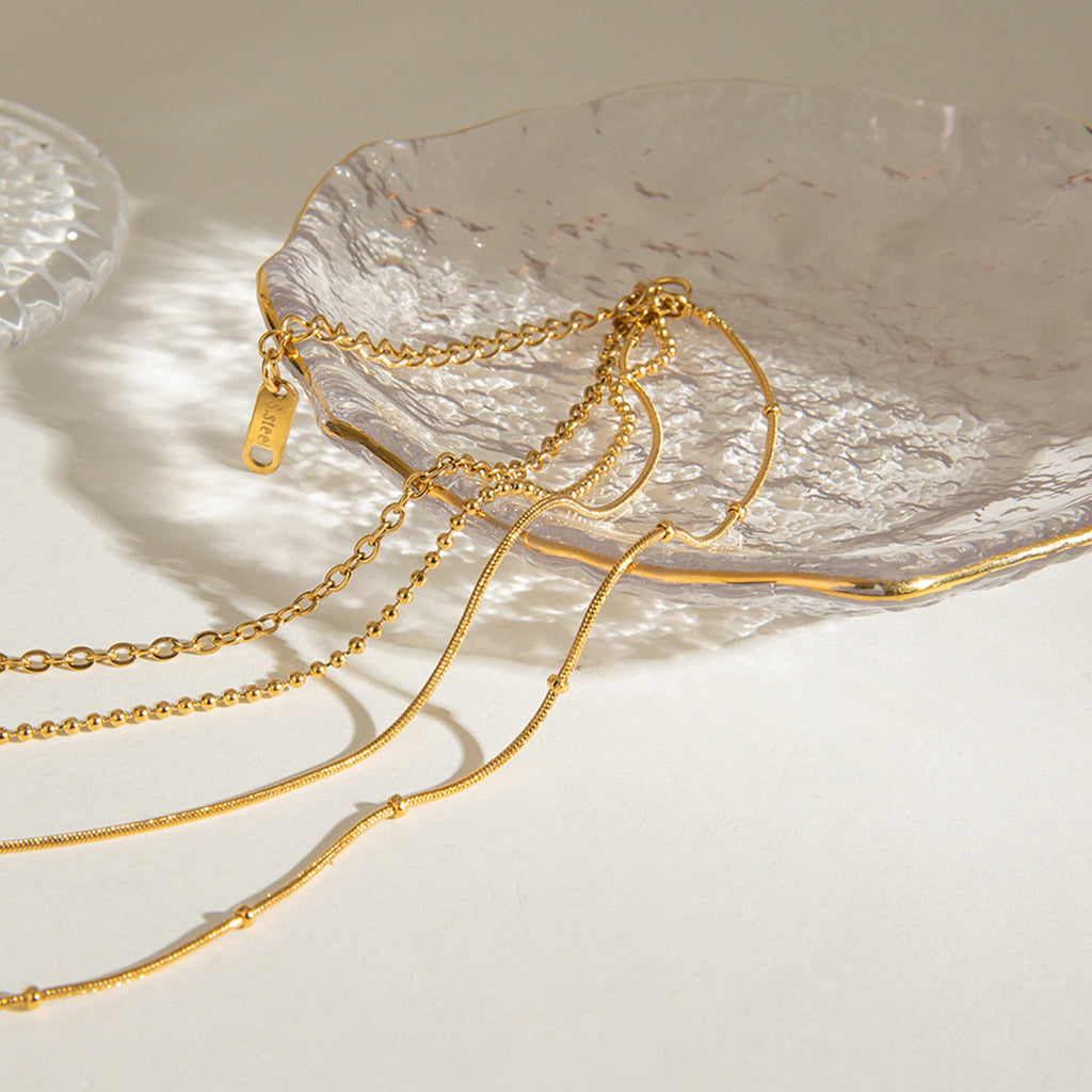 Damen Mehrlagige Halskette mit minimalistischen Gliederdesigns Shop Nory