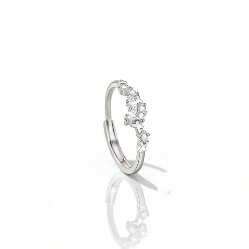 Damenring mit elegantem geschwungenem Design und funkelndem Akzent Shop Nory