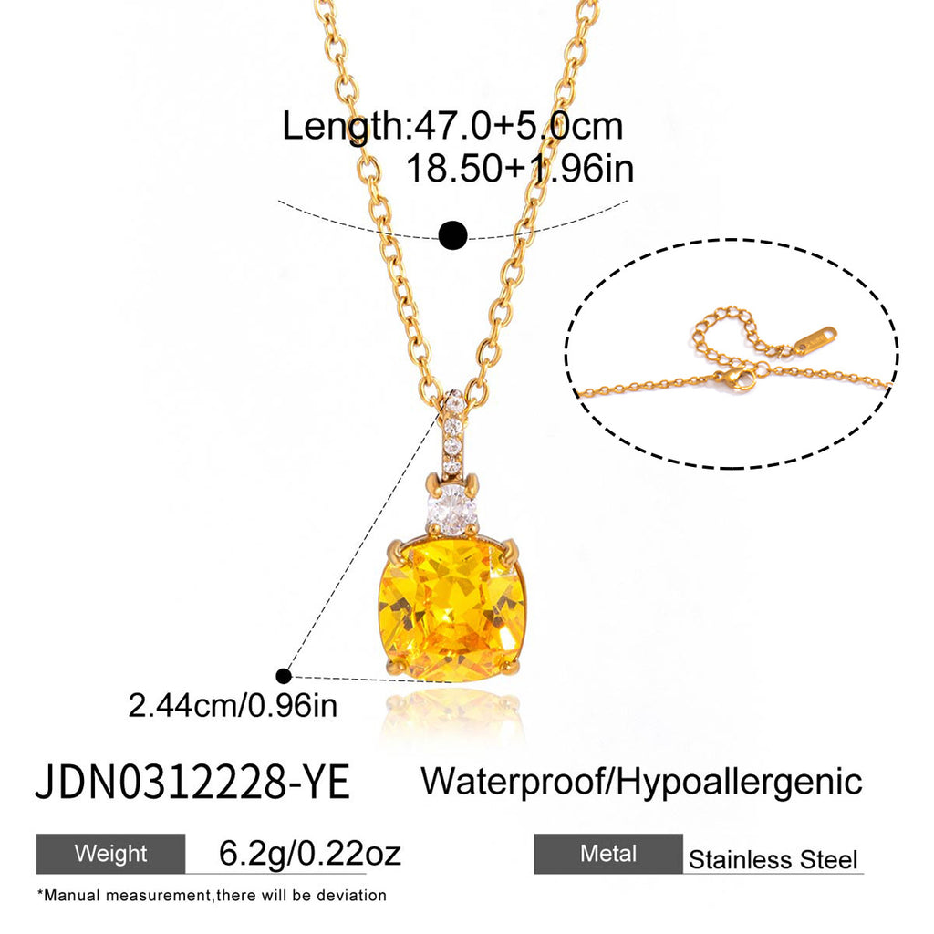 Damen elegante Halskette mit funkelndem Anhänger aus hypoallergenem Edelstahl Shop Nory