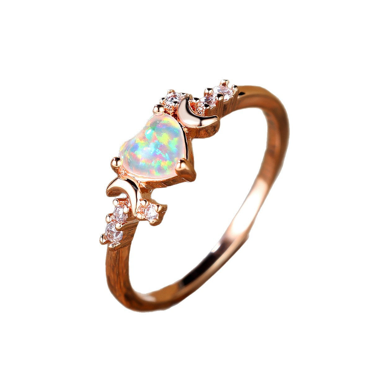 Damen Ring mit filigranem Design und funkelndem Opal und Zirkonia-Elementen Shop Nory