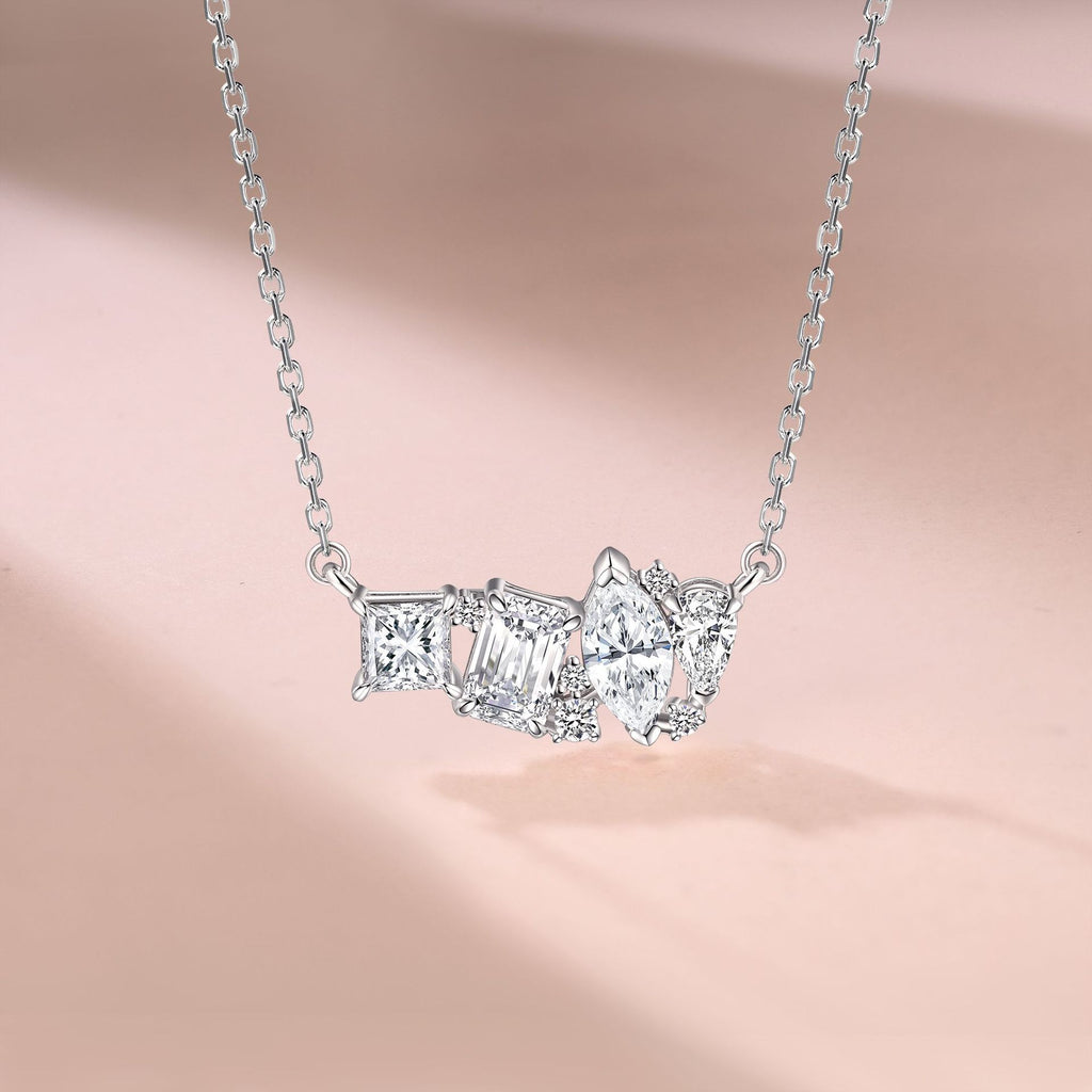 Damen Halskette mit funkelnden Zirkonia und kunstvollem Design Shop Nory