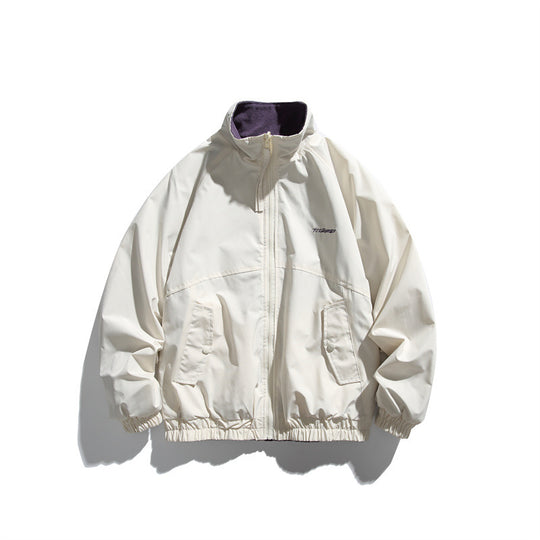Unisex Leichte Boxy-Windjacke mit hohem Kragen und kontrastiertem Futter Shop Nory