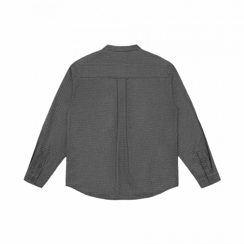 Herren Overshirt‑Hemdjacke mit Stehkragen, Hahnentritt‑Muster und gerundetem Saum Shop Nory