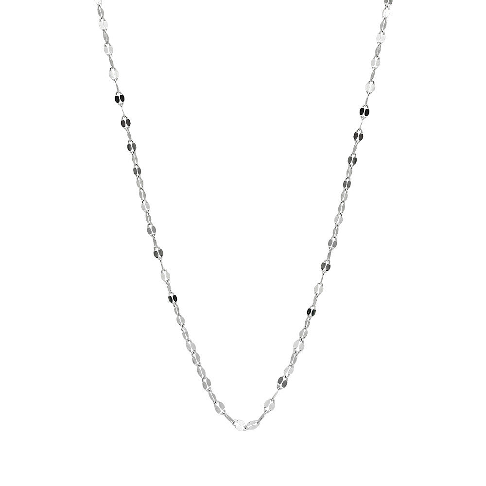 Damen feine Kette mit glänzenden, ovalen Glieder-Elementen Shop Nory