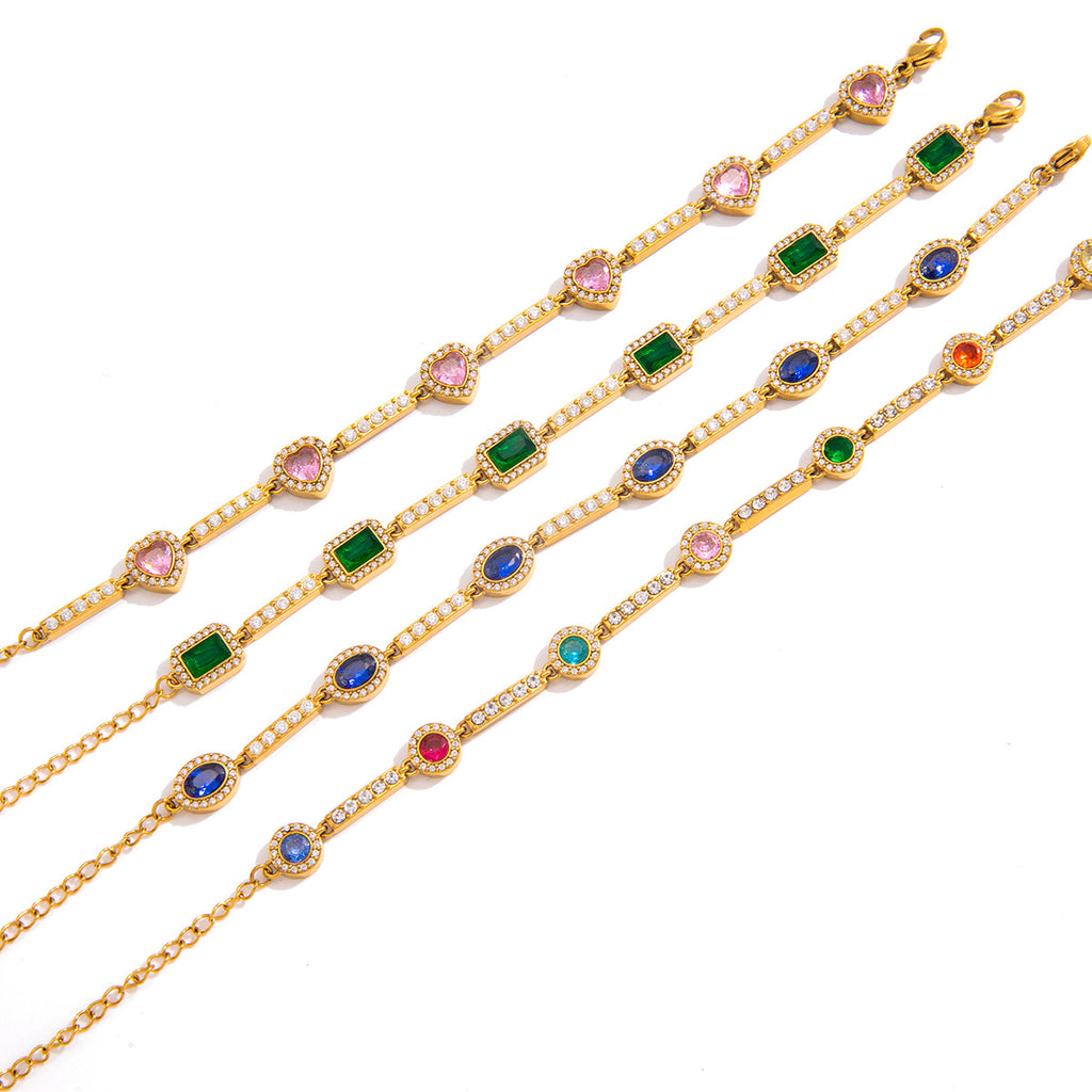 Damen Armband mit funkelnden Zirkonia und elegantem Gold-Design Shop Nory