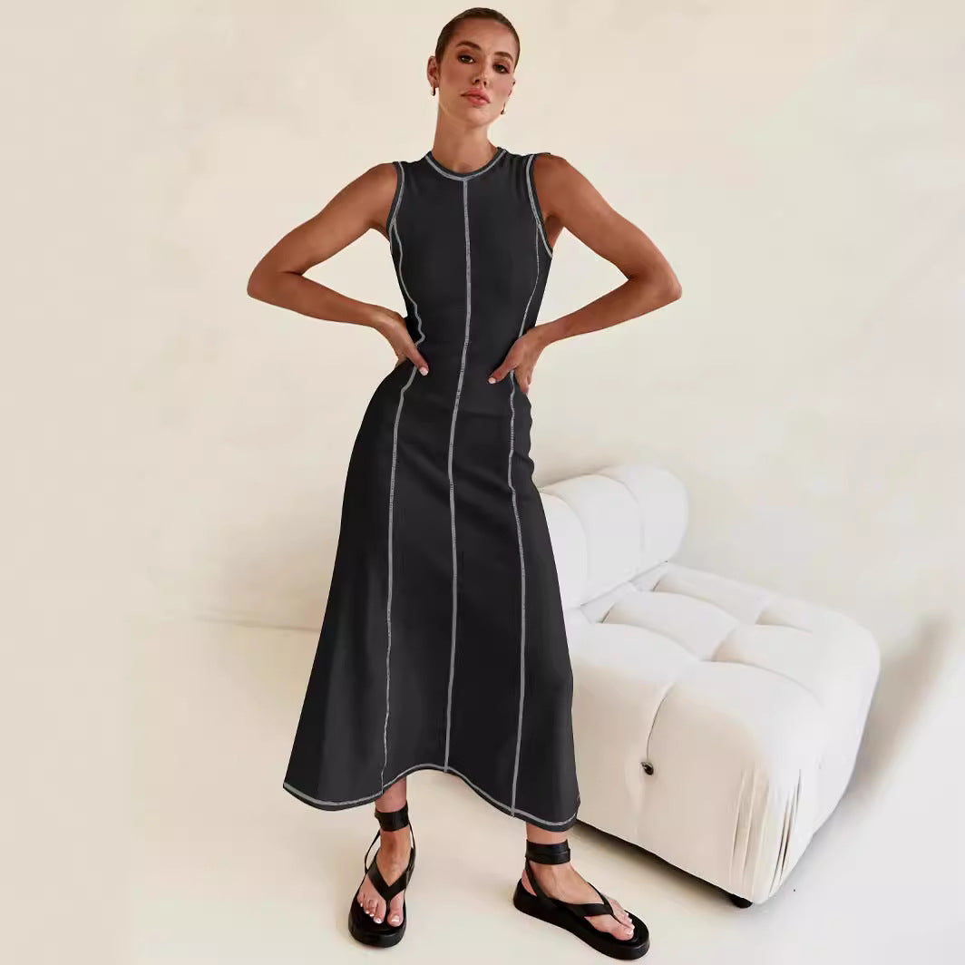 Damen Elegantes Maxikleid mit subtilen Nähdetails