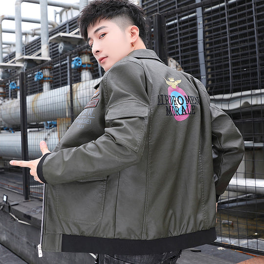 Herren Aviator‑Bomberjacke im Military‑Style mit großem Rückenpatch und Ärmeltasche Shop Nory