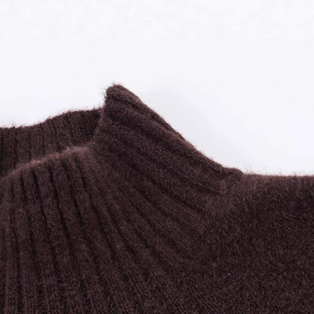 Damen Oversized Strickkleid mit Rollkragen und Ballonärmeln Shop Nory