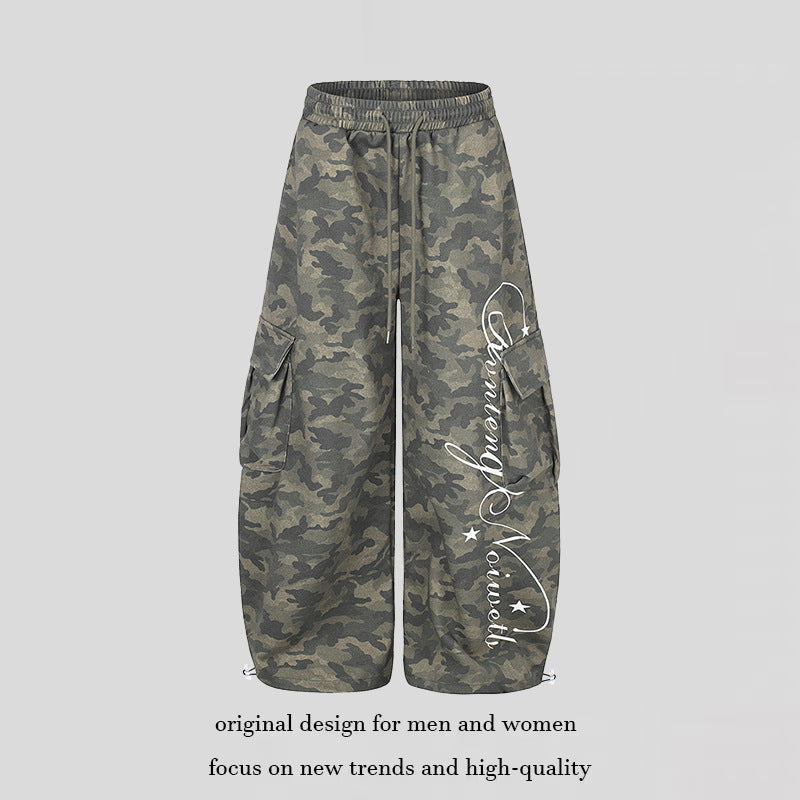 Damen Weite Cargopalazzo-Hose mit Tunnelzugbund, verstellbarem Saum und Cargo‑Taschen Shop Nory