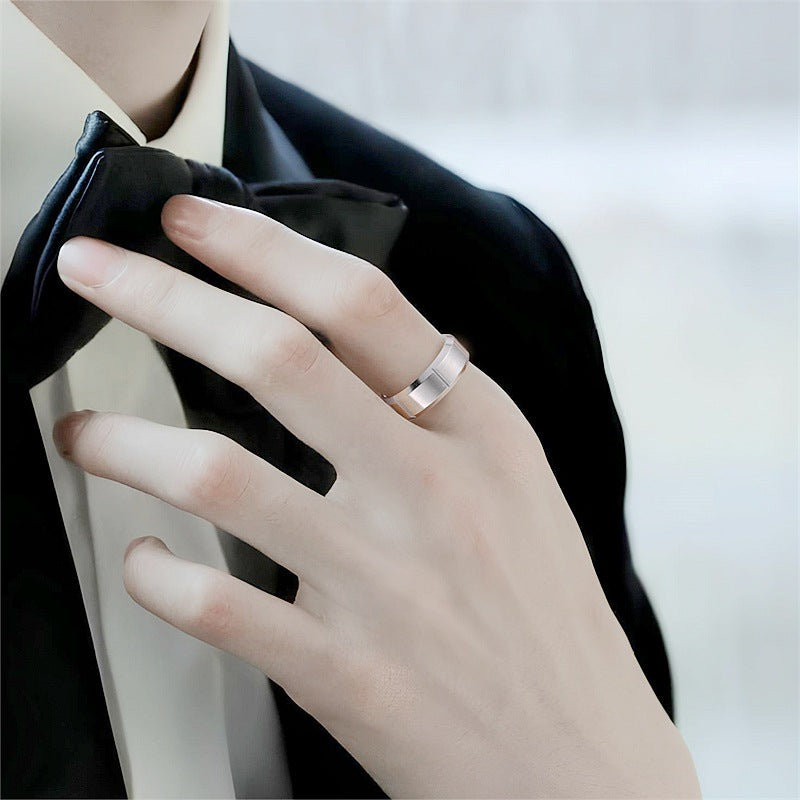 Herren Ring mit modernem, strukturierten Design Shop Nory