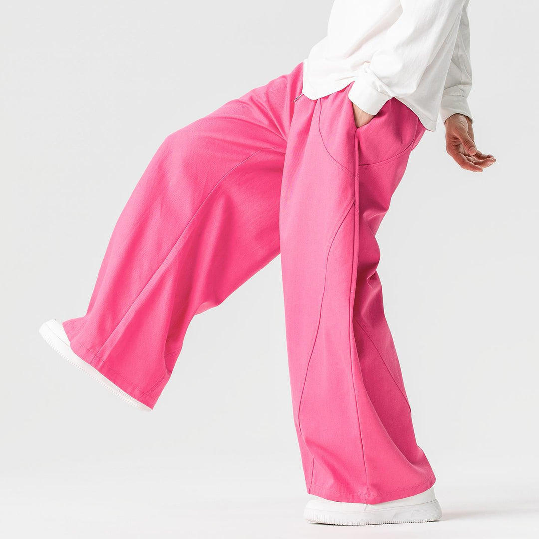 Herren Weite Lounge‑Hose im Palazzo‑Cut aus Baumwollmix mit Tunnelzug und Eingrifftaschen Shop Nory
