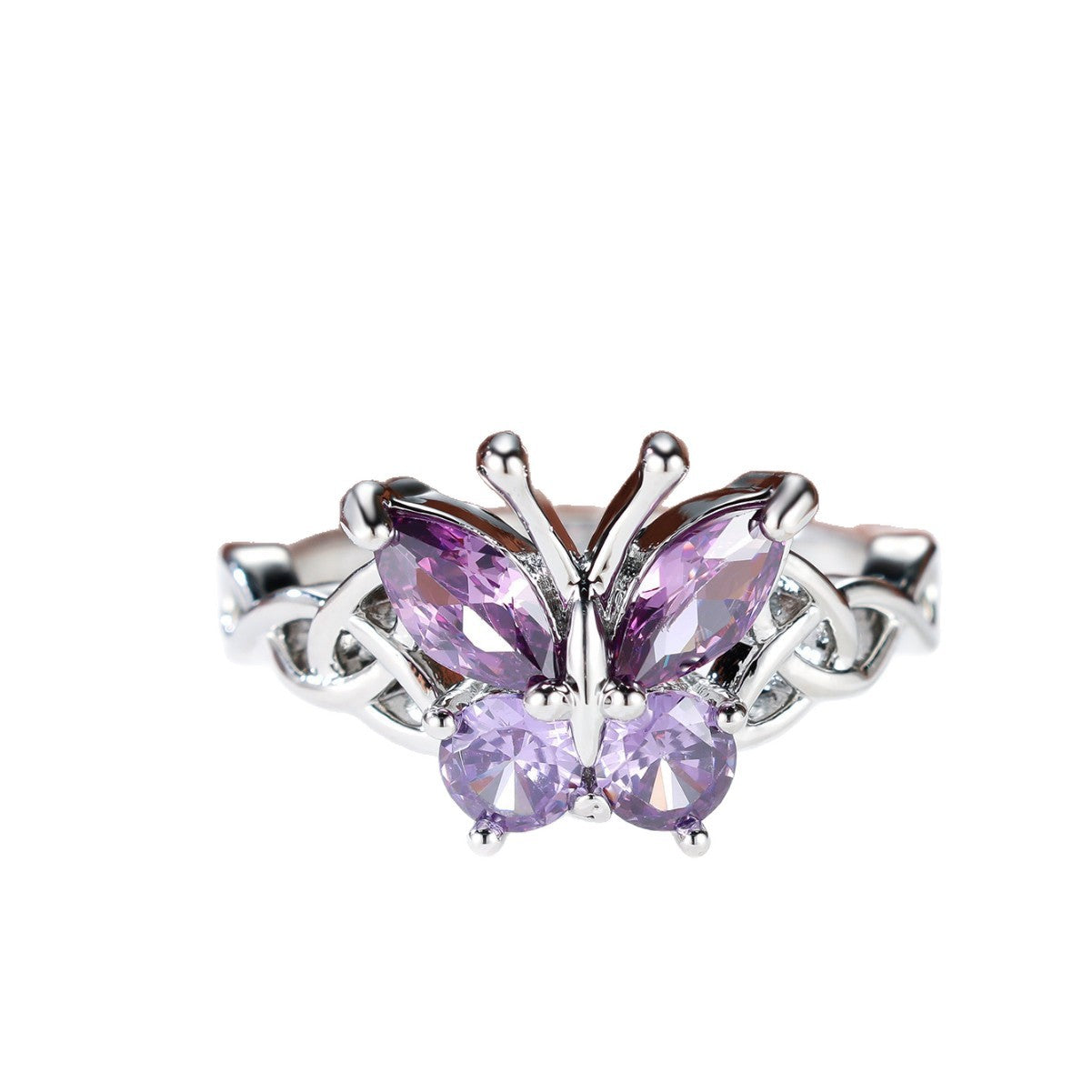 Damen Ring mit kunstvollem Schmetterlingsdesign und schimmernden Opal-Elementen Shop Nory