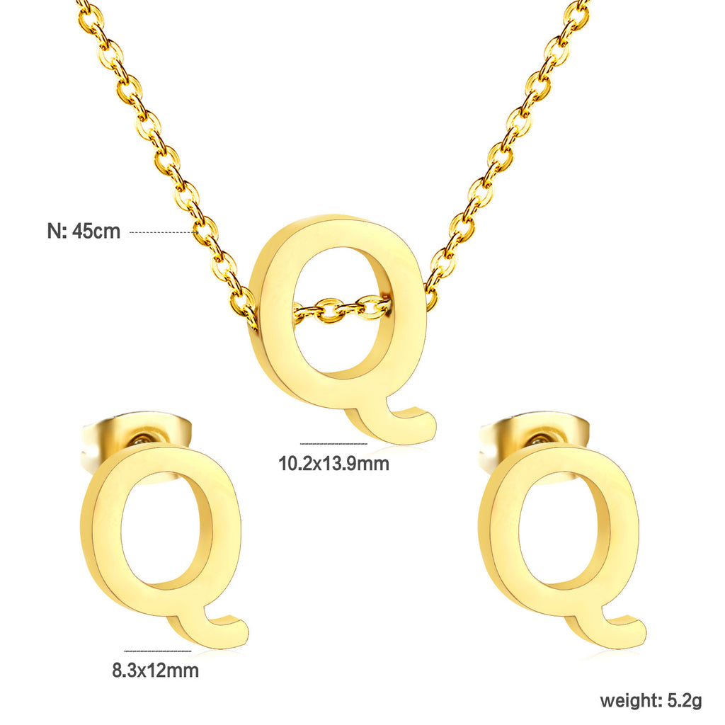 Damen Schmuckset mit K-Anhänger und passenden Ohrsteckern Shop Nory