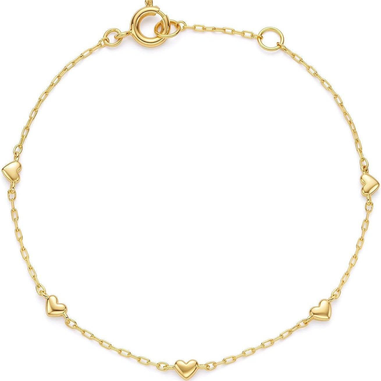 Damen Fußkettchen mit herzförmigen Akzenten und filigranem Kettendesign Shop Nory