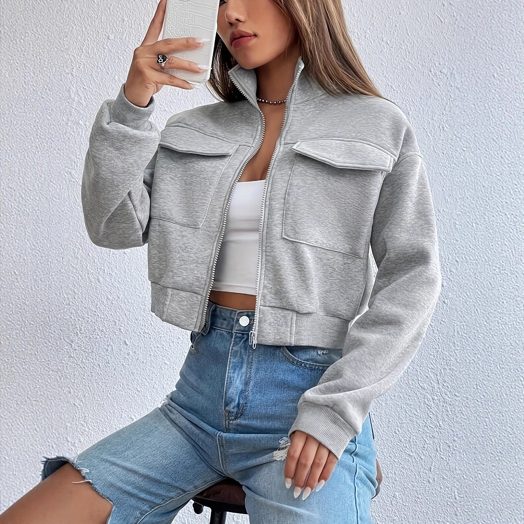 Damen Modische und bequeme cropped Freizeitjacke