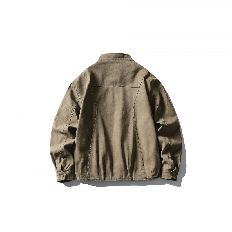 Herren Leichte Worker-Jacke aus Stonewashed-Baumwollmix mit Stehkragen Shop Nory