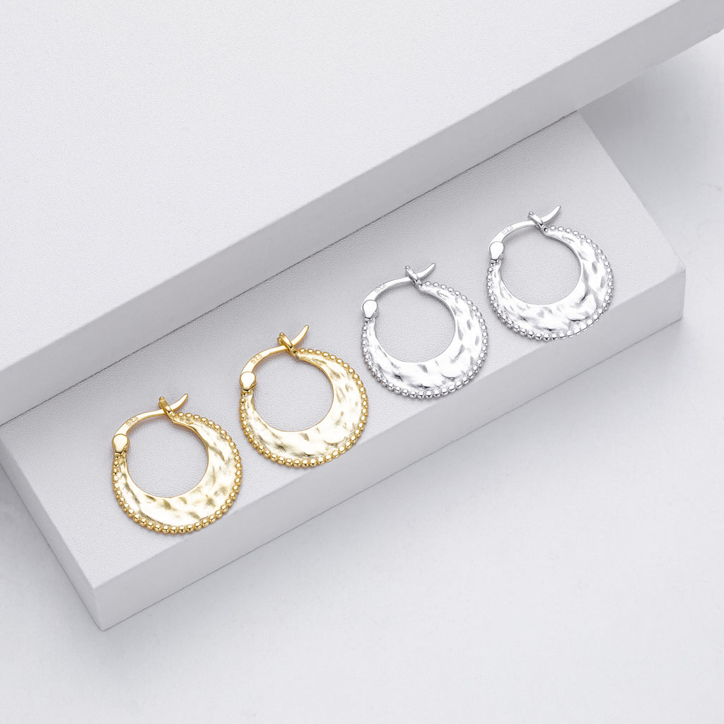 Damen Creolen mit elegantem Strukturdesign aus hochwertigem 925 Sterlingsilber Shop Nory