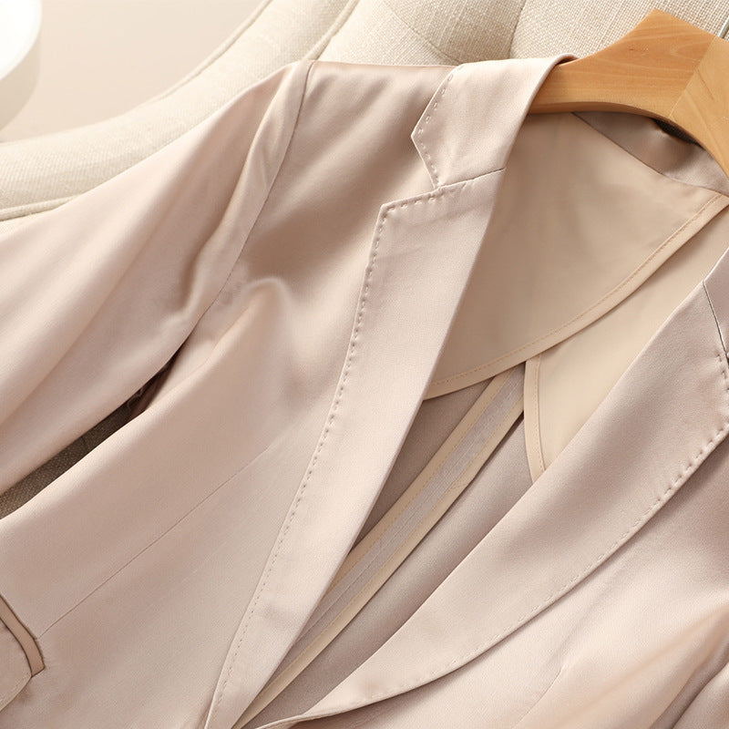 Damen Hochwertiger Satin-Blazer Shop Nory