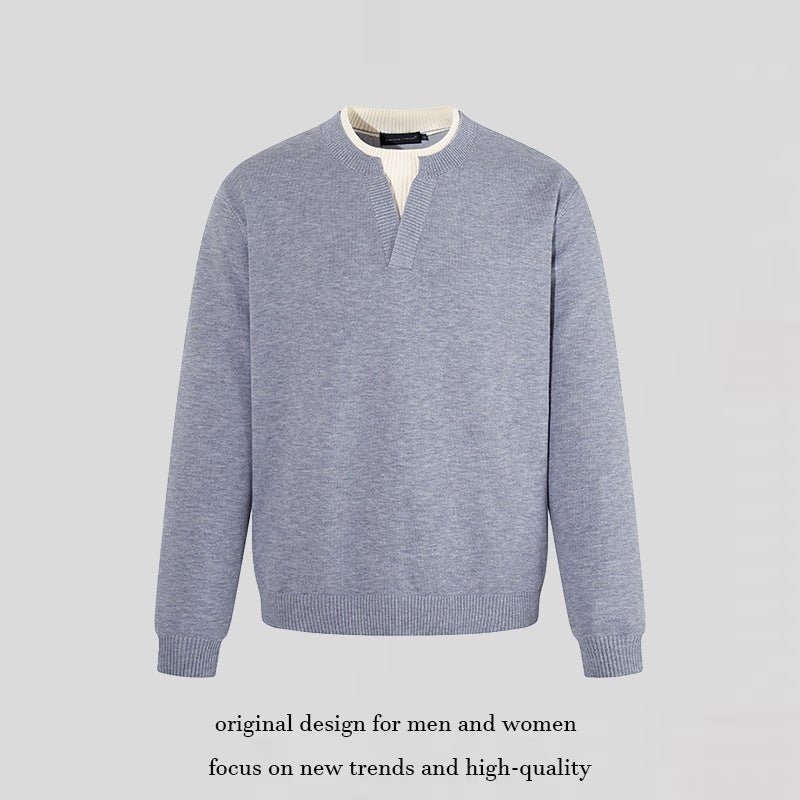 Herren Feinstrick-Pullover mit V‑Schlitzkragen und Rippabschluss Shop Nory