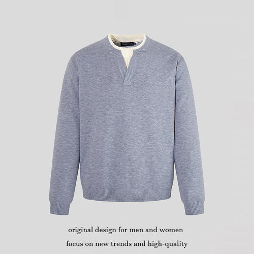 Herren Feinstrick-Pullover mit V‑Schlitzkragen und Rippabschluss Shop Nory