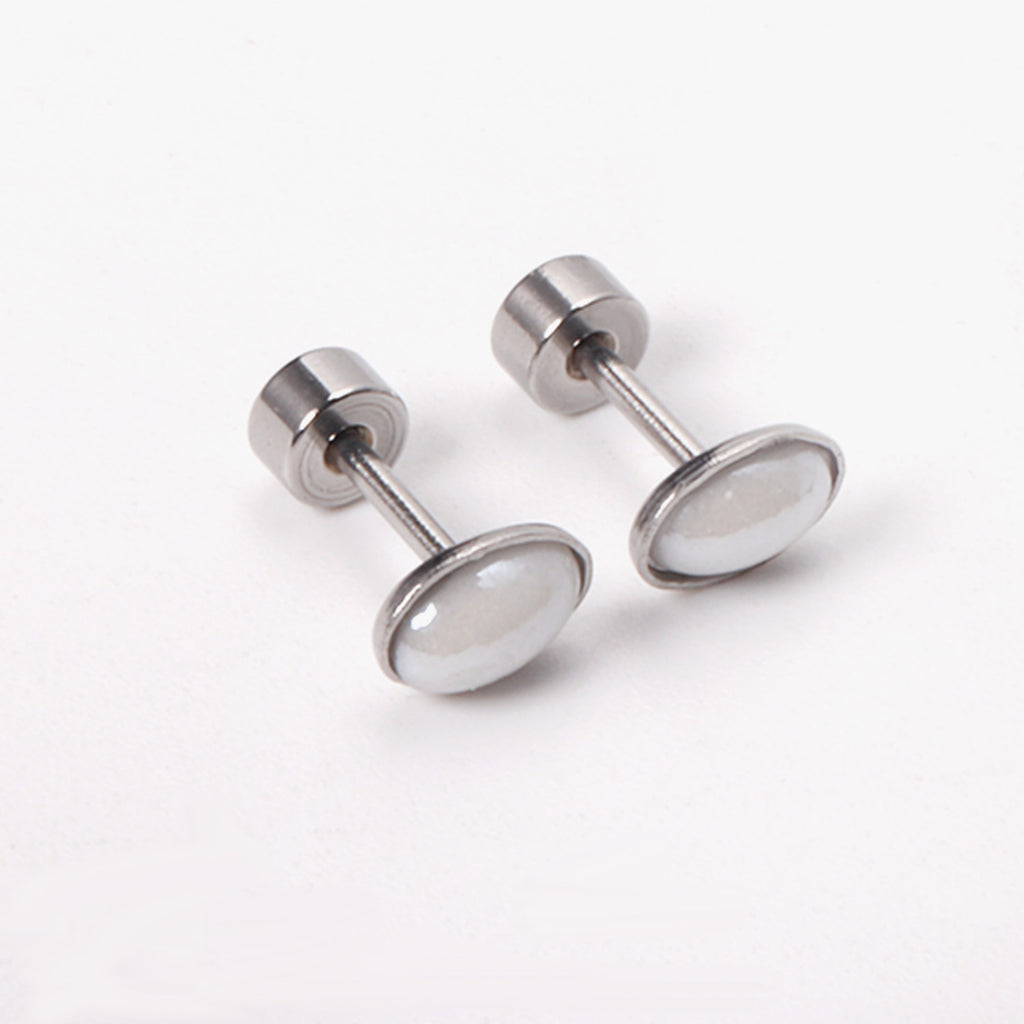 Damen Ohrstecker aus antiallergischem Edelstahl mit elegantem, geschwungenem Design Shop Nory