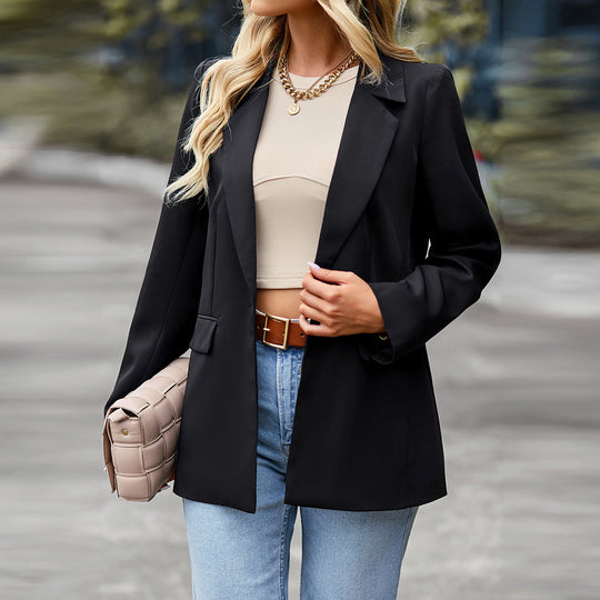 Damen nan leichter Longblazer mit Ein-Knopf‑Verschluss, Pattentaschen und legerer Silhouette Shop Nory