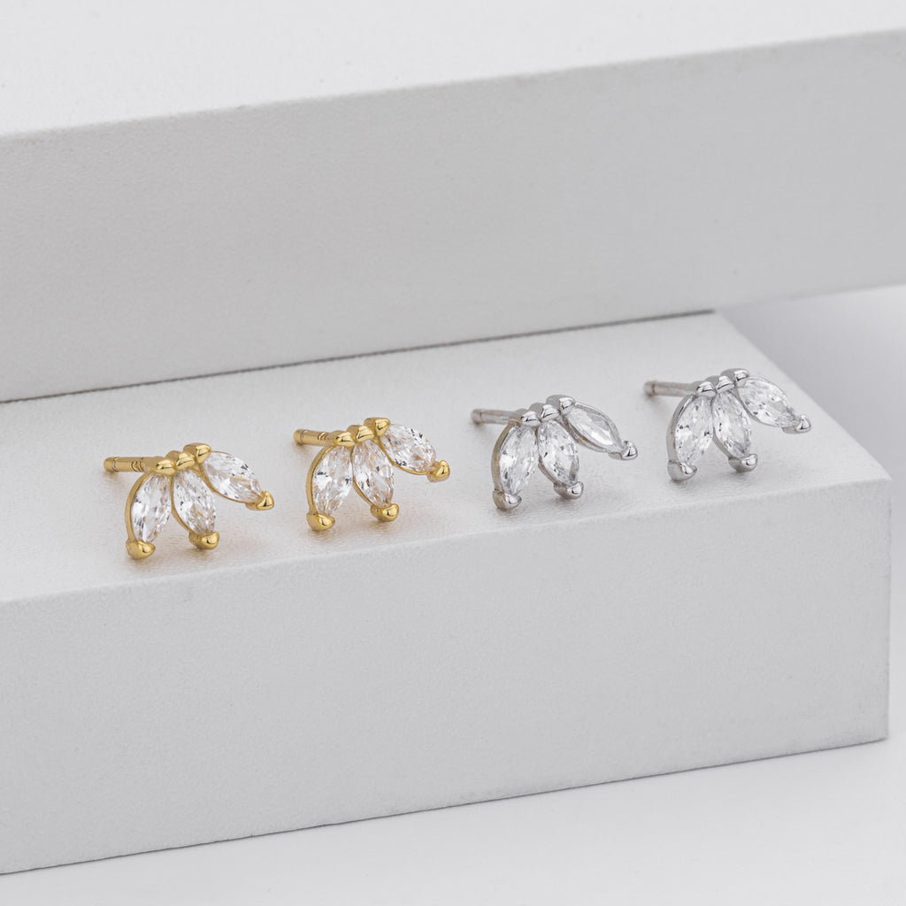 Damen Ohrstecker mit funkelndem Zirkon-Motiv aus hochwertigem 925 Sterling Silber Shop Nory