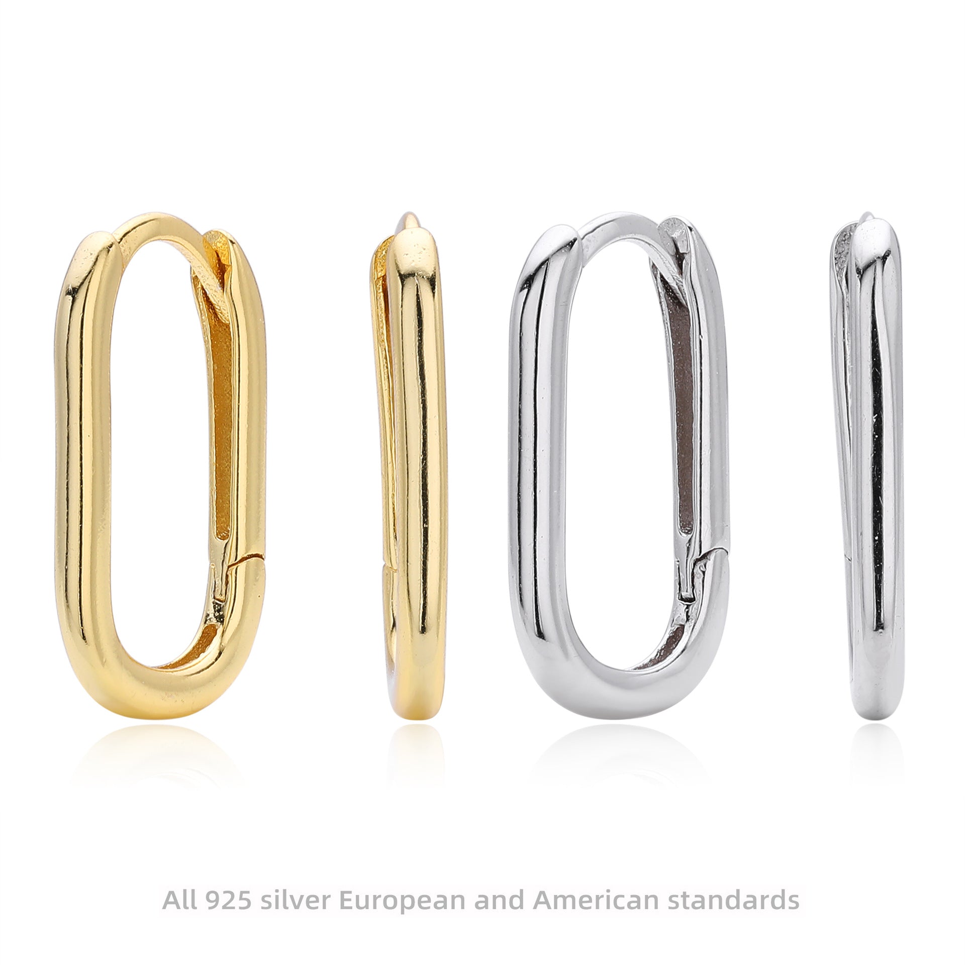 Damen Creolen aus hochwertigem 925 Sterling Silber mit modernem Ovaldesign Shop Nory