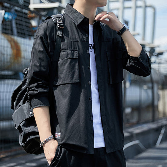 Herren Overshirt-Fieldjacke mit Utility-Brustklappen und lockerem Schnitt Shop Nory