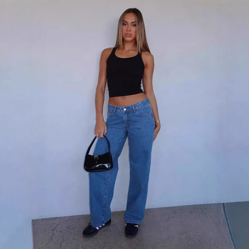 Damen Weite Jeans im lässigen High-Waist Schnitt
