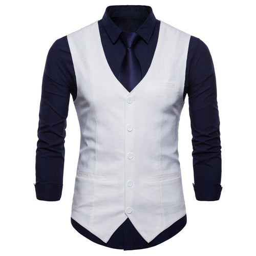 Herren elegante Anzugweste mit praktischen Taschen und detailliertem Design