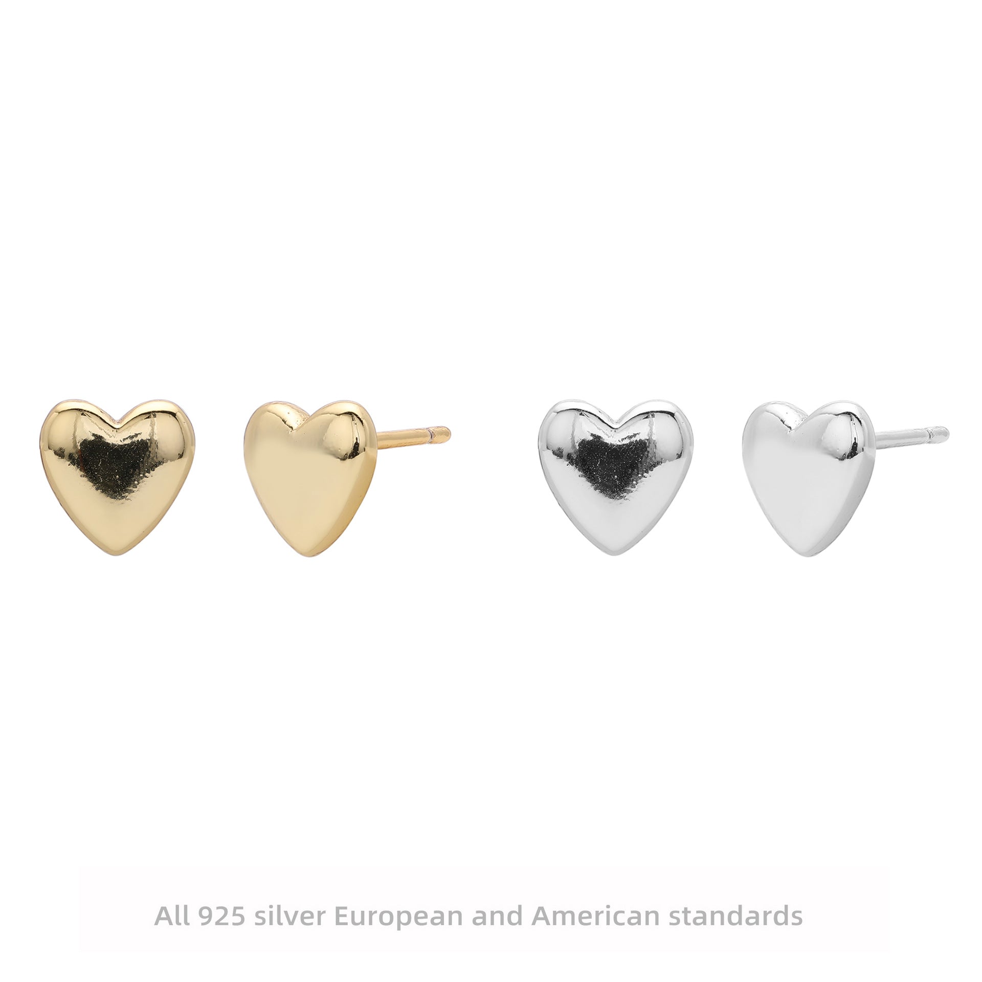 Damen Ohrstecker in Herzform aus 925 Sterlingsilber Shop Nory
