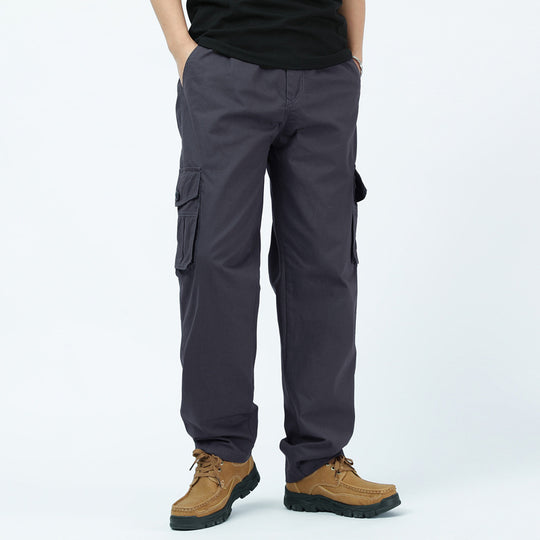 Herren Baumwoll-Twill Cargohose im Relaxed-Fit mit geradem Bein und großem Klappfach Shop Nory