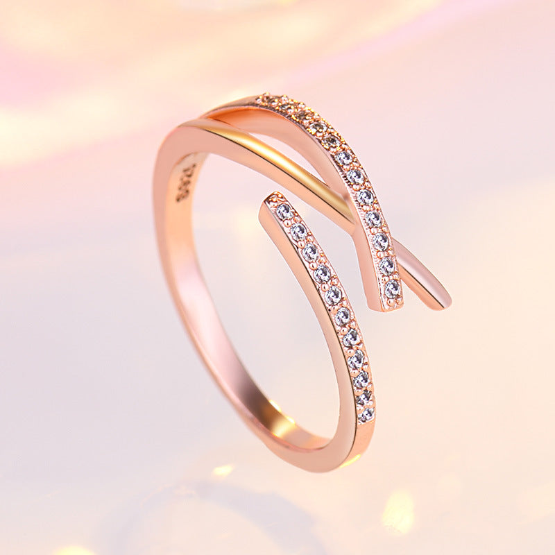 Damen Offener Ring mit funkelnden Zirkonia-Akzenten Shop Nory