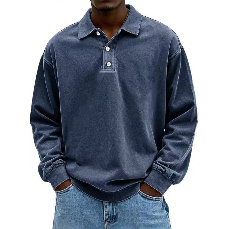 Herren Oversize Langarm Polo aus Baumwollmix Shop Nory
