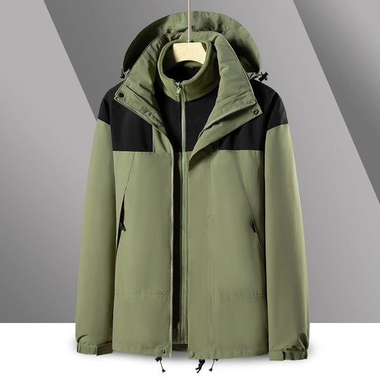 Herren 2‑in‑1 Softshell‑Fleece Hybridjacke mit abnehmbarer Kapuze Shop Nory