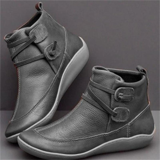 Damen Komfortable Leder-Stiefeletten mit Klettverschluss und dämpfender Gummisohle Shop Nory