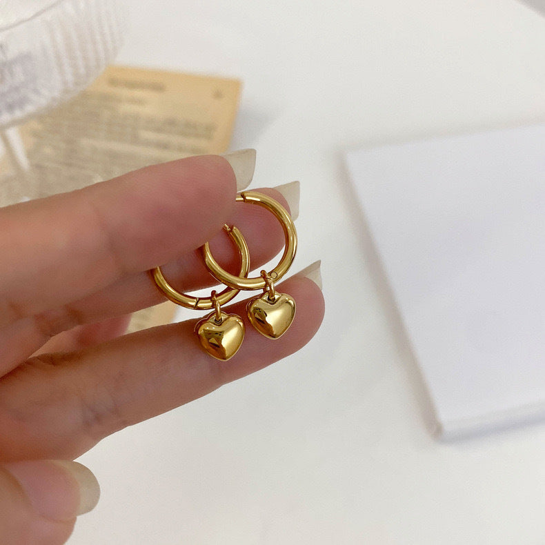 Damen Herz Charm Hoops Ohrringe Shop Nory