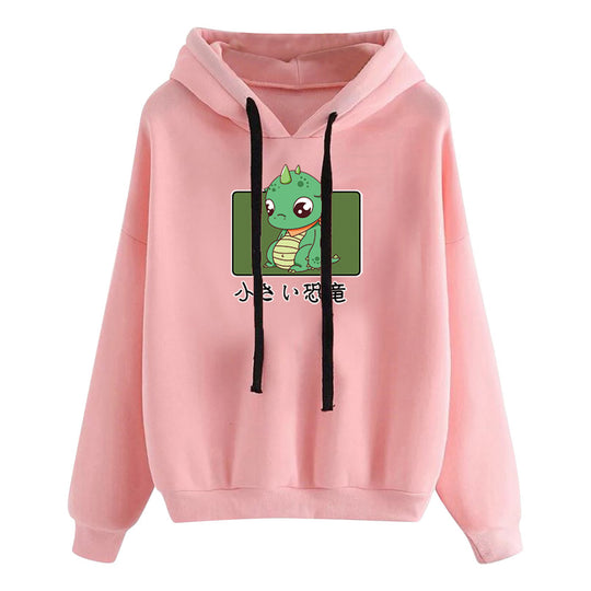 Damen nan kurz geschnittener Cropped-Kapuzenpullover mit niedlicher Frosch-Illustration und verstellbarer Kapuze Shop Nory