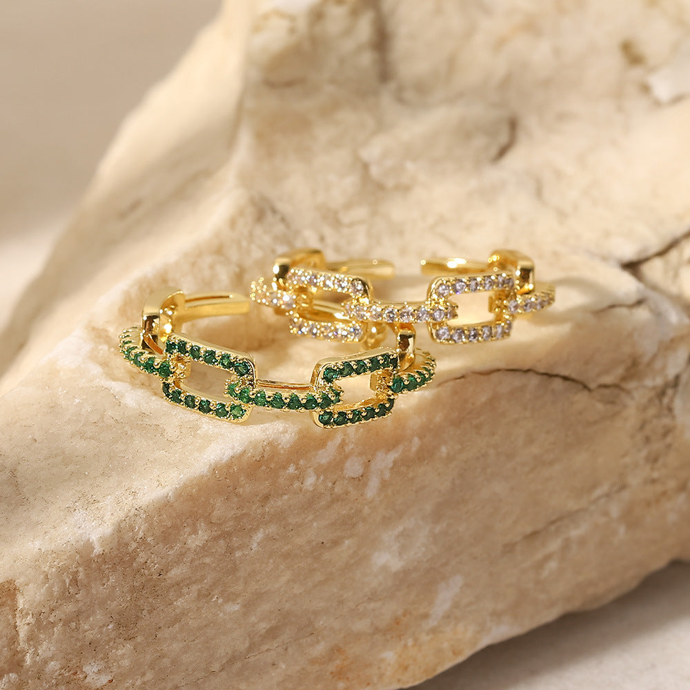 Damen Offener Ring mit elegantem Zirkonia-Design Shop Nory