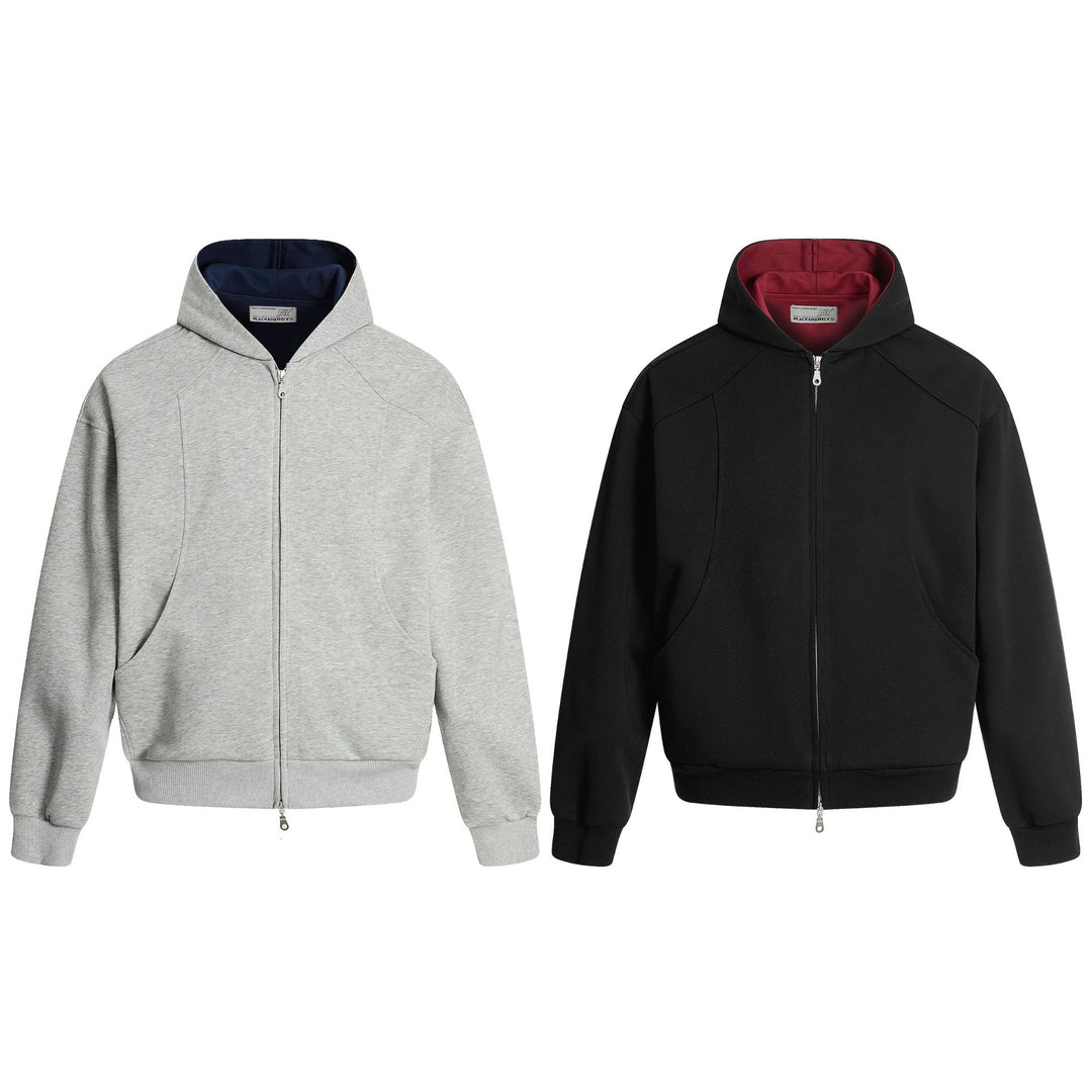 Unisex Oversize Kapuzen-Sweatjacke aus French-Terry mit Raglanärmeln und Zweiwegreißverschluss Shop Nory