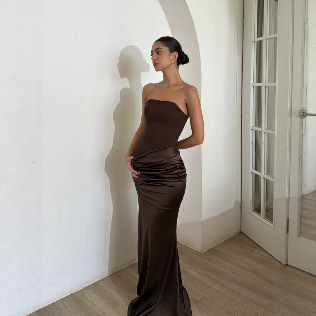 Damen Bodycon Abendkleid mit eleganter Drapierung Shopnory