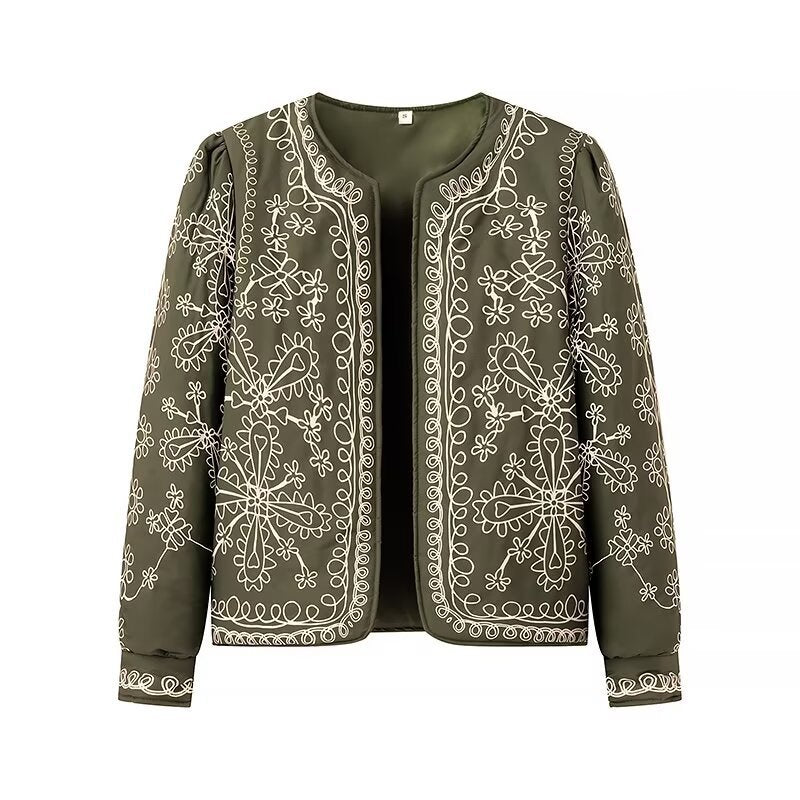 Damen Offene Blazerjacke mit floralem Allover-Print, Rundhalsausschnitt und femininer Passform Shop Nory