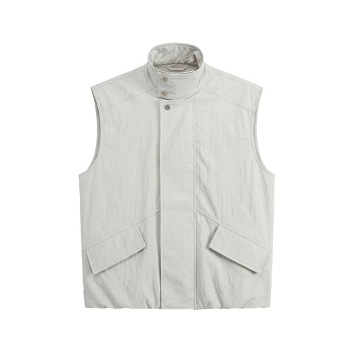 Herren Utility‑Weste mit hohem Stehkragen, Druckknopfblende und großen Pattentaschen Shop Nory