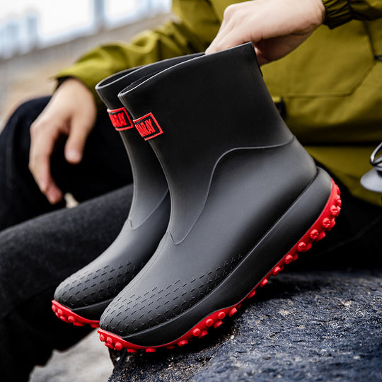 Unisex Wasserdichte Kurz-Gummistiefel mit rutschfester Noppenlaufsohle und wärmeisolierender Innensohle Shop Nory