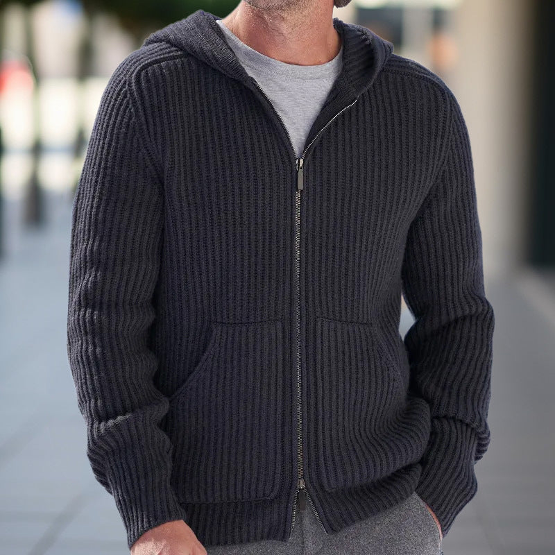 Herren Strickjacke mit Kapuze