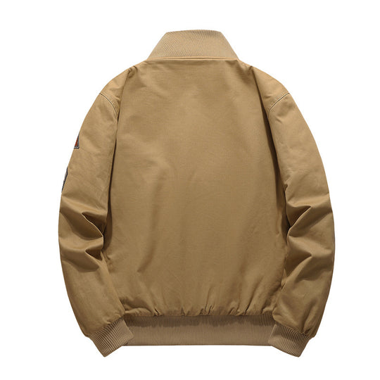 Herren Fliegerblouson mit Sherpa-Innenfutter, gestickten Patch-Details und geripptem Saum Shop Nory
