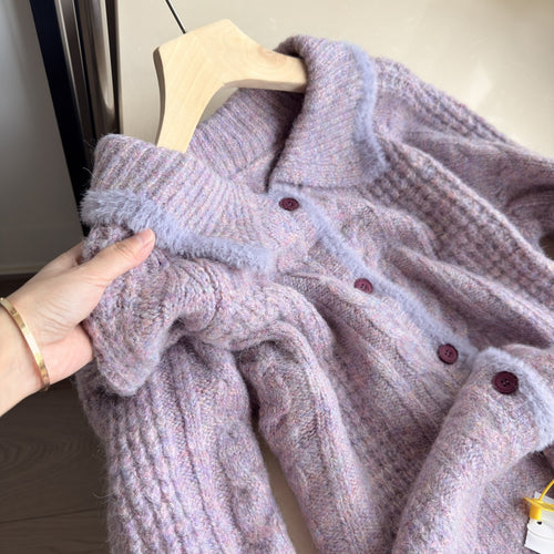 Damen Gemütlicher Strickcardigan mit hoher Knopfleiste Shop Nory