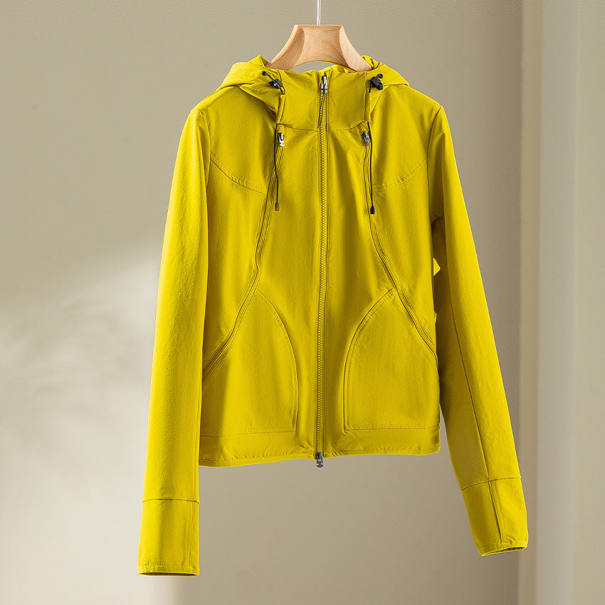 Damen Leichte Kapuzenjacke aus Funktionsfleece mit Zwei‑Wege‑Reißverschluss und ergonomischen Nähten Shop Nory